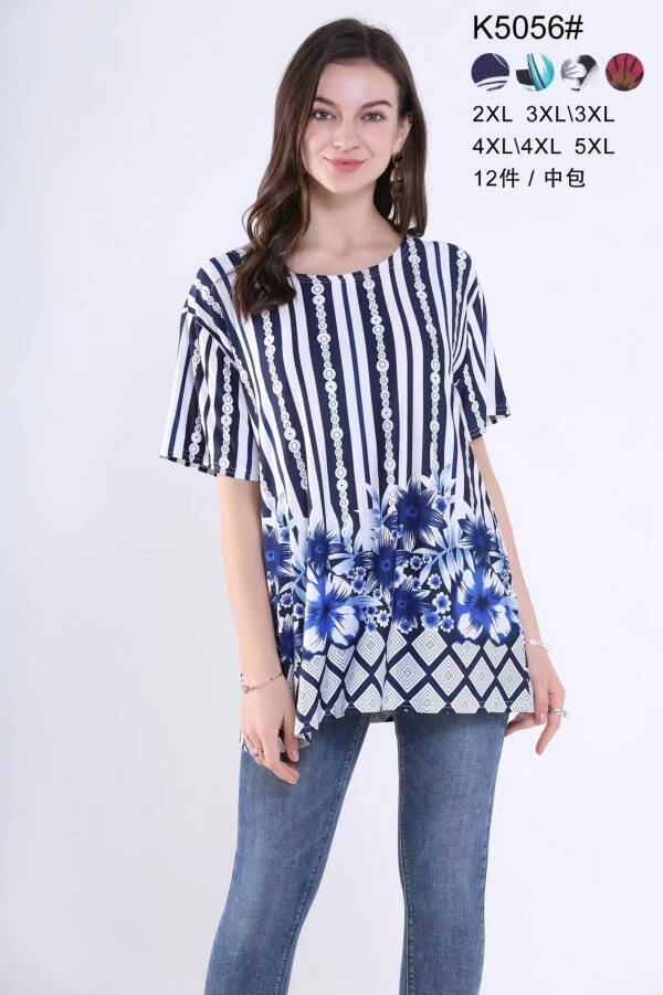 Bluzki damskie Roz 2XL-5XL, Mix kolor Paczka 12 szt